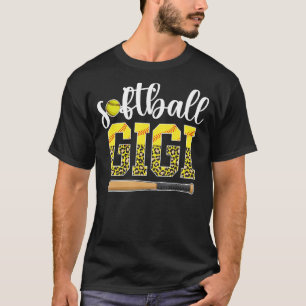 Softball Gigi van een softball speler Leopard T-shirt