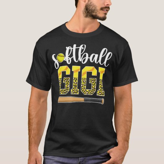 Softball Gigi van een softball speler Leopard T-shirt (Voorkant)
