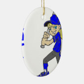 SOFTBALL GIRL BAT KERAMISCH ORNAMENT (Rechts)
