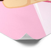 Softball Girl Batter in roze en wit Poster (Hoek)