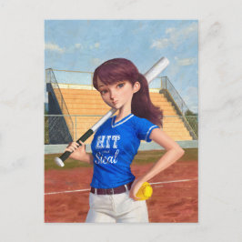 Softball Girl Briefkaart