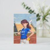 Softball Girl Briefkaart (Staand voorkant)