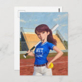 Softball Girl Briefkaart (Voorkant / Achterkant)