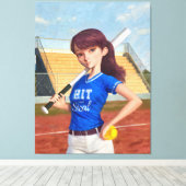Softball Girl Canvas Afdruk (Insitu (Houten vloer))