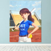 Softball Girl Canvas Afdruk (Insitu (Houten vloer))