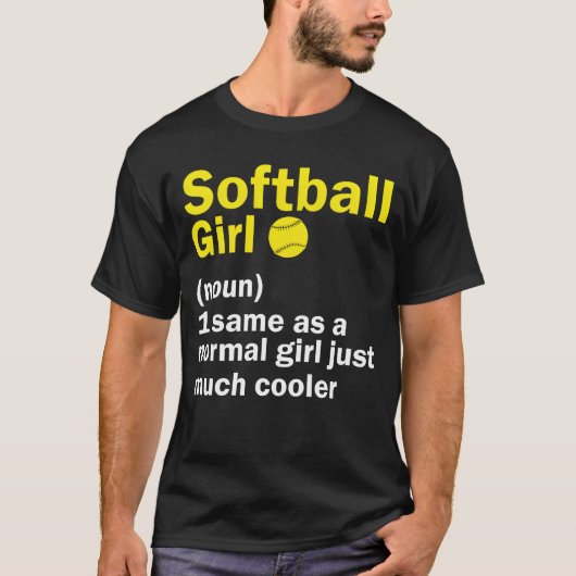 Softball Girl Definition Funny Sassy Sports boy gi T-shirt (Voorkant)