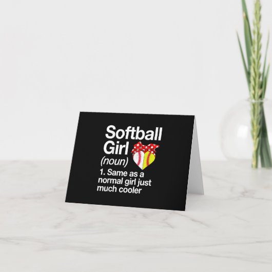Softball Girl Definition Sassy Sports Bedankkaart (Voorkant)