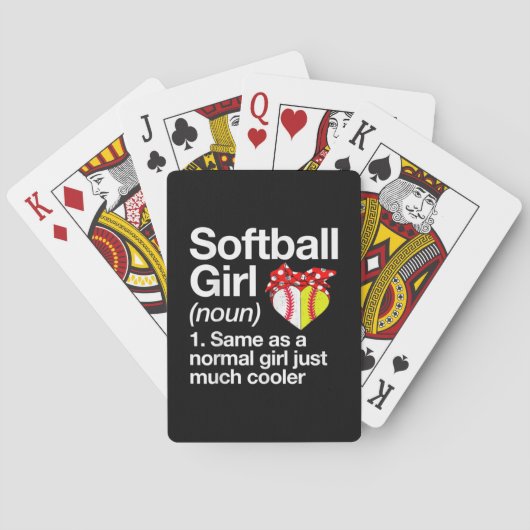 Softball Girl Definition Sassy Sports Pokerkaarten (Achterkant)