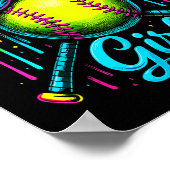 Softball Girl Drip Funny Softball Player Poster (Hoek)