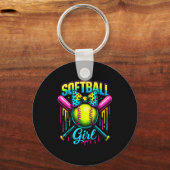 Softball Girl Drip Funny Softball Player Sleutelhanger (Voorkant)