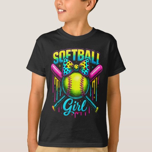 Softball Girl Drip Funny Softball Player T-shirt (Voorkant)
