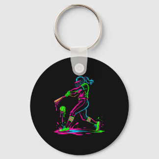 Softball girl ice cream softball drip  sleutelhanger