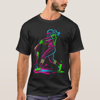 Softball girl ice cream softball drip  t-shirt