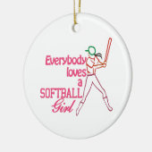 Softball Girl Keramisch Ornament (Links)