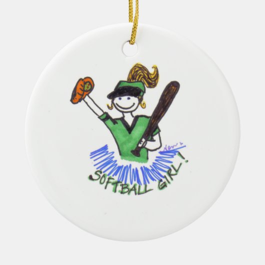 Softball Girl Ornament (Voorkant)
