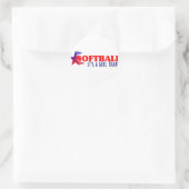 Softball...Girl Thang Ronde Sticker (Tas)