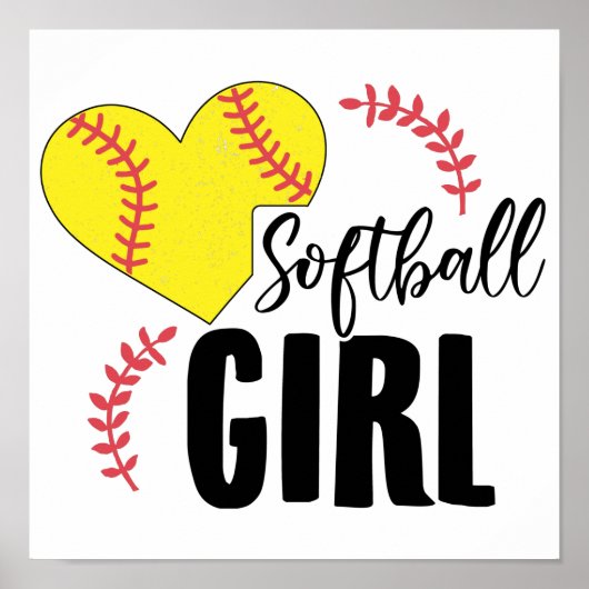 Softball Girl | Trainer Team Sport Gift Idee Poster (Voorkant)