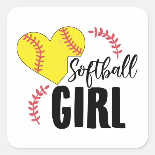 Softball Girl | Trainer Team Sport Gift Idee Vierkante Sticker (Voorkant)