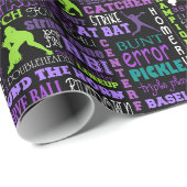 Softball Girls Black 1 Cadeaupapier (Rol Hoek)