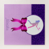 Softball Girls Glitter en Bow Jigzaag Puzzle Legpuzzel (Horizontaal)
