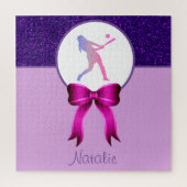 Softball Girls Glitter en Bow Jigzaag Puzzle Legpuzzel (Verticaal)