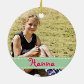 Softball Girls Rule, gepersonaliseerd met foto Keramisch Ornament (Achterkant)