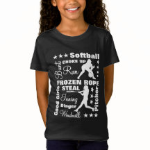 Softball Girls Sports Terminoligy Words Typografie