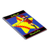 Softball Girls Star Batter Swing Persoonlijk Notitieboek (Rechterzijde)