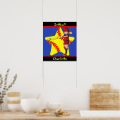Softball Girls Star Batter Swing Persoonlijk Poster (Keuken)