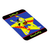 Softball Girls Star Pitcher, gepersonaliseerd Magneet (Rechterzijde)