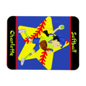 Softball Girls Star Pitcher, gepersonaliseerd Magneet (Horizontaal)