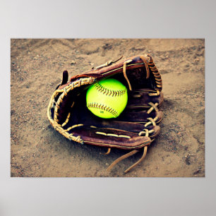 Softball Glove Poster