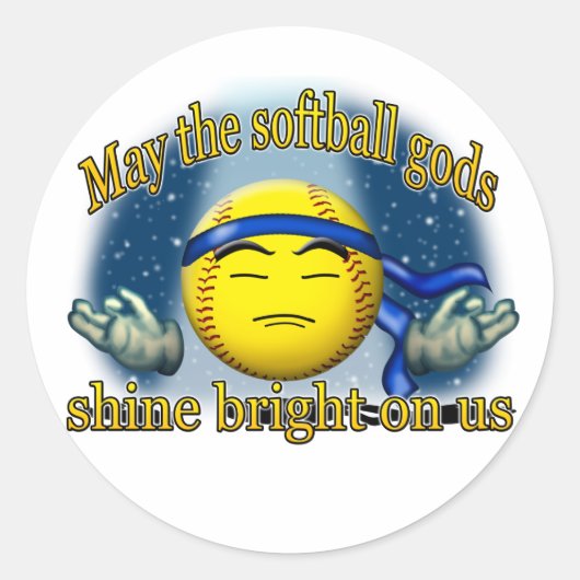 Softball goden ronde sticker (Voorkant)