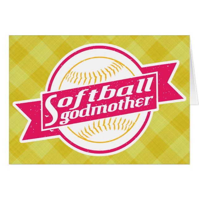 Softball Godmoeder Kaart (Voorkant Horizontaal)