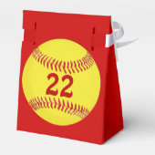 Softball Goodie Dozen met Uw Kleuren, Jouw tekst Bedankdoosjes (Achterkant)