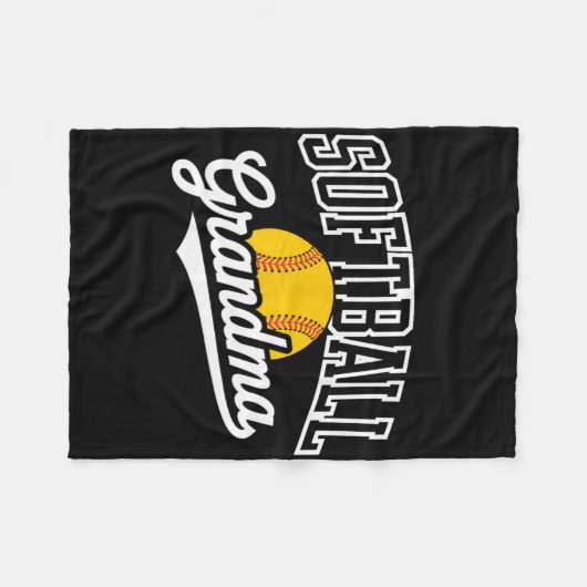 Softball Grandma _1  Fleece Deken (Voorkant (Horizontaal))