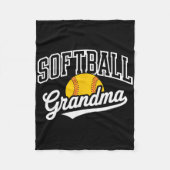 Softball Grandma _1  Fleece Deken (Voorkant)