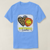 Softball Grandma Bleaching Leopard Heart Glove Sof T-shirt (Design voorkant)