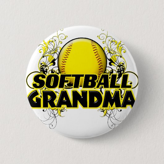 Softball Grandma (cross).png Ronde Button 5,7 Cm (Voorkant)