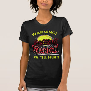Softball Grandma Shirt, oma Will Yell Louly T-shirt