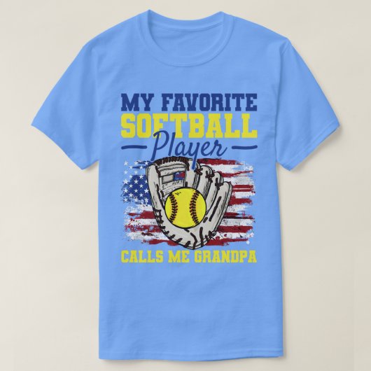 Softball Grandpa American Flag T-shirt (Design voorkant)