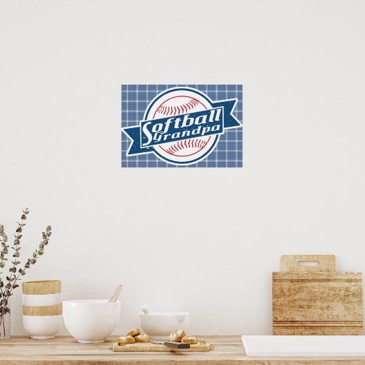 Softball Grandpa Art Poster (Keuken)