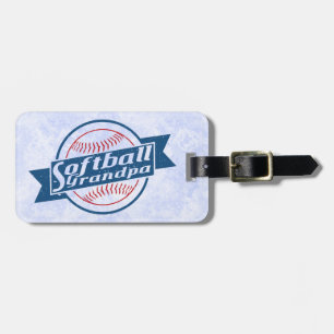 Softball Grandpa Blue en Red Luggage Bagagelabel