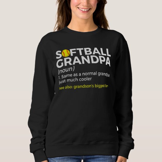 Softball Grandpa Definition Grandson's Biggest Fan Trui (Voorkant)