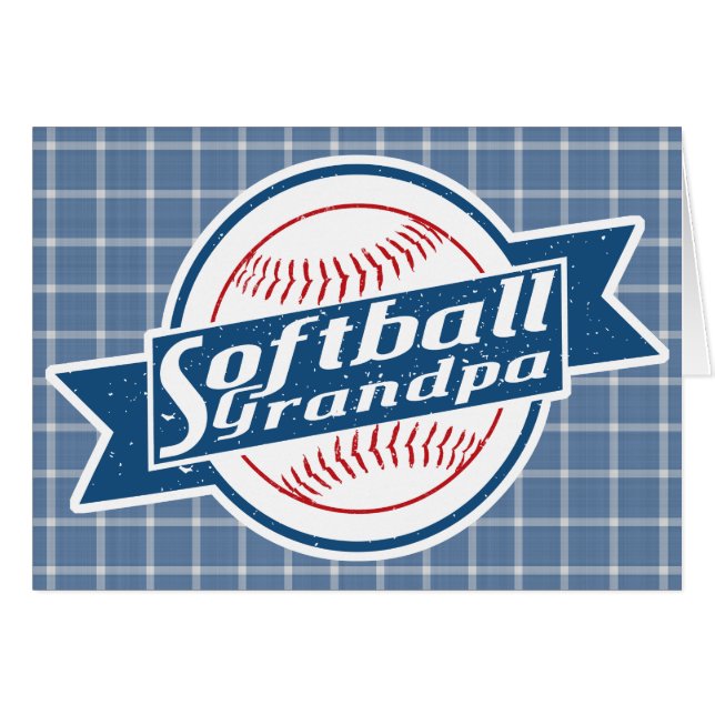 Softball Grandpa Kaart (Voorkant Horizontaal)