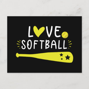 Softball Graphic Gezegde for Girls and Women Uitnodiging Briefkaart