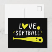 Softball Graphic Gezegde for Girls and Women Uitnodiging Briefkaart (Voorkant / Achterkant)