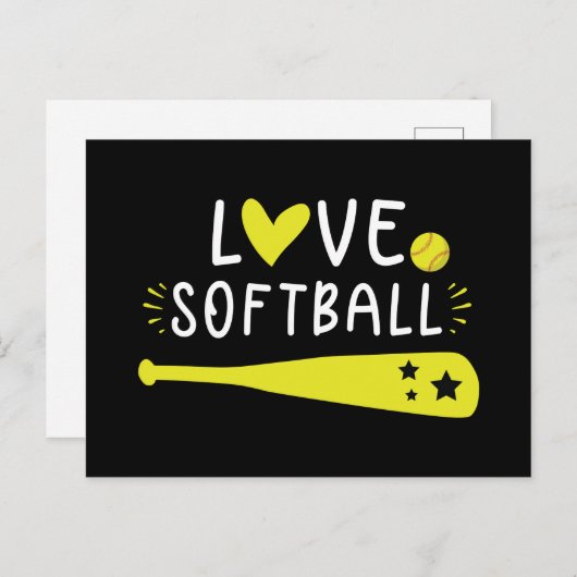 Softball Graphic Gezegde for Girls and Women Uitnodiging Briefkaart (Voorkant / Achterkant)