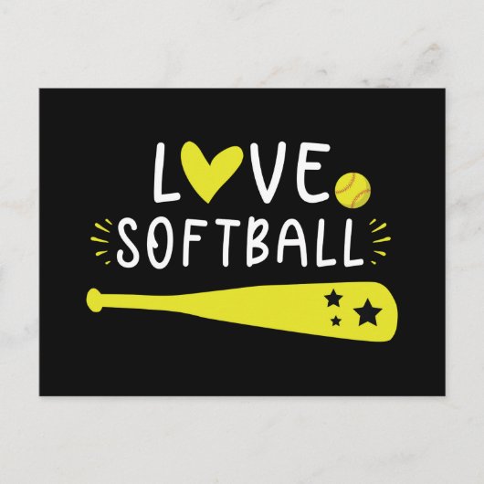 Softball Graphic Gezegde for Girls and Women Uitnodiging Briefkaart (Voorkant)