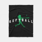 Softball Green Team Player Varsity Text  Fleece Deken (Voorkant)